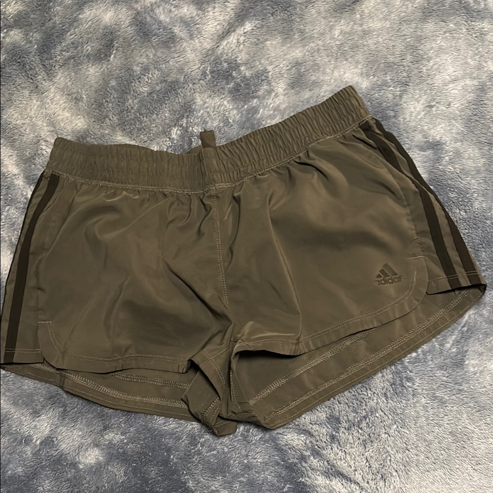 Adidas Green Athletic Shorts Relaxed Fit